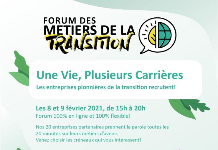 EVENEMENT - Le forum des nouveaux métiers de la transition - 8 et 9/02/2021