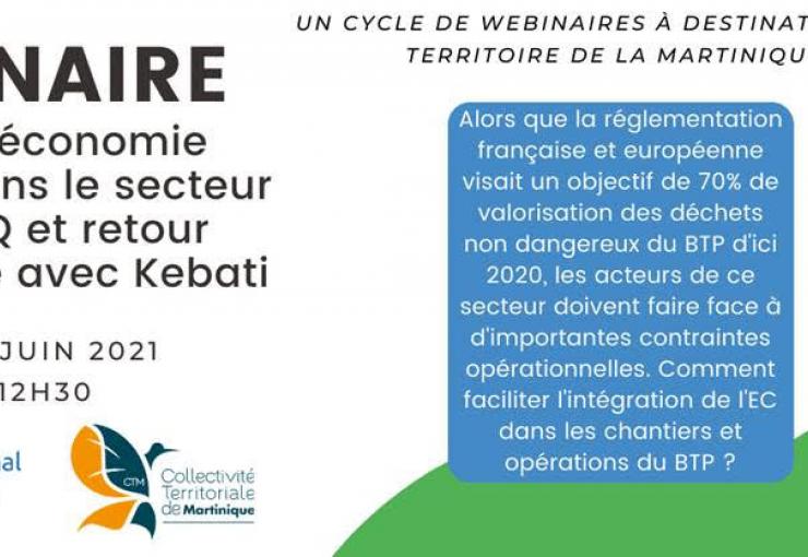 WEBINAIRE - Intégrer l'Economie Circulaire dans le secteur du BTP - 17 juin 2021 de 11h à 12h30